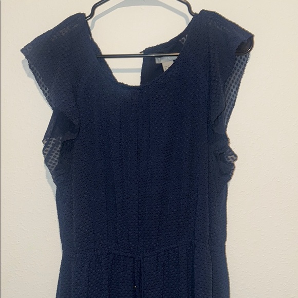 H&M Navy Dress with Flutter Sleeves - Picture 4 of 4